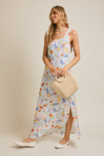 Picnic in the Sun Tie Shoulder Printed Maxi Dress - Curvy Available