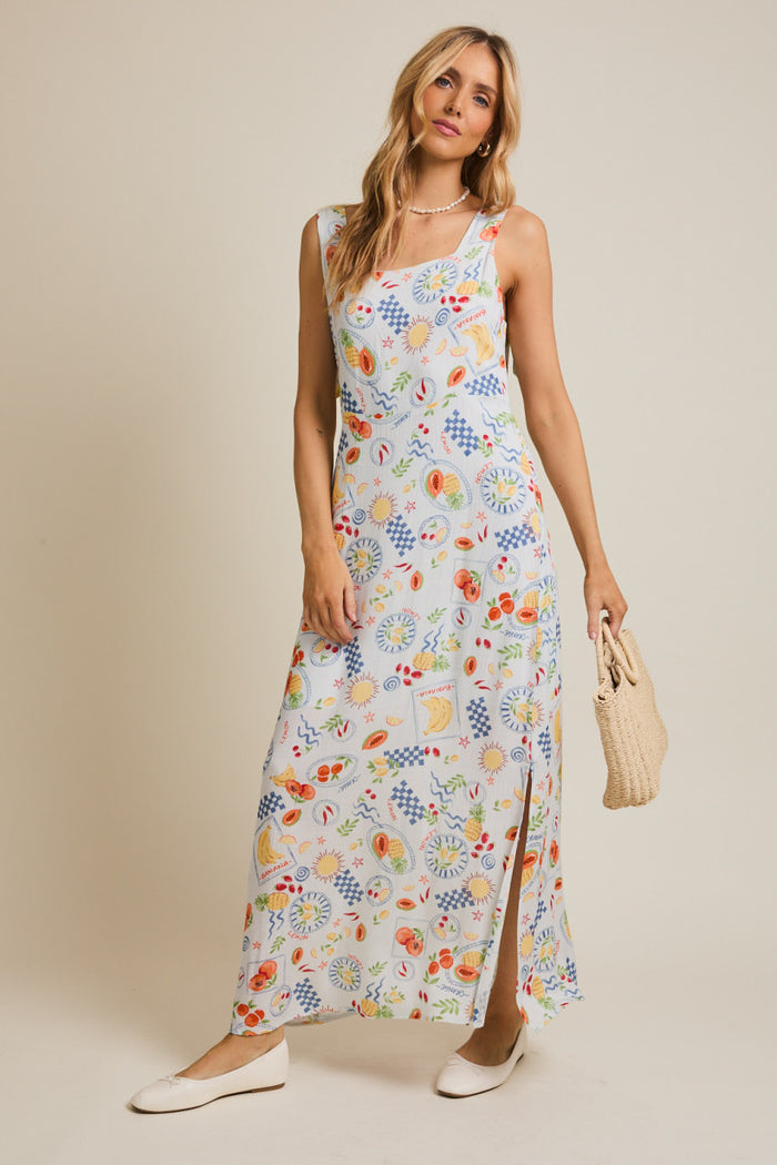 Picnic in the Sun Tie Shoulder Printed Maxi Dress - Curvy Available
