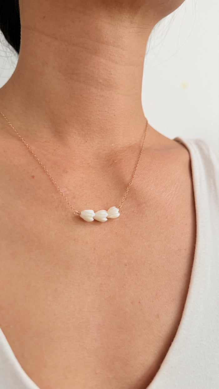 Pikake triple necklace - Rose Gold