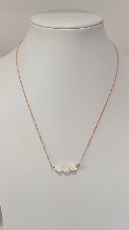 Pikake triple necklace - Rose Gold