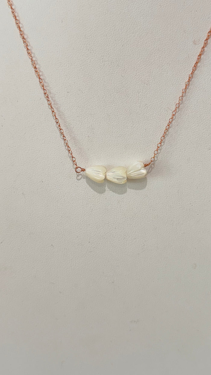 Pikake triple necklace - Rose Gold