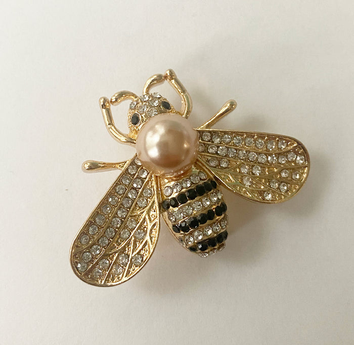 Pin: Brooch - Bee w/Pearl