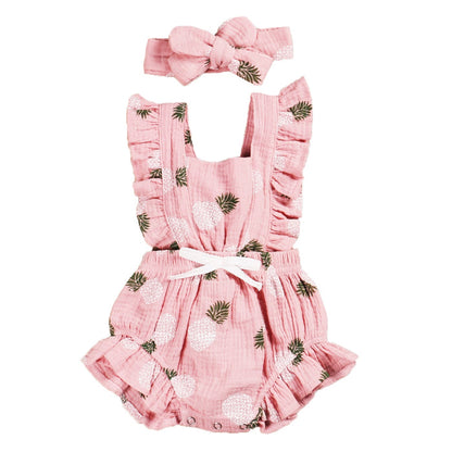 PINEAPPLE Ruffle Romper with Headband