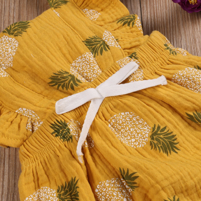 PINEAPPLE Ruffle Romper with Headband