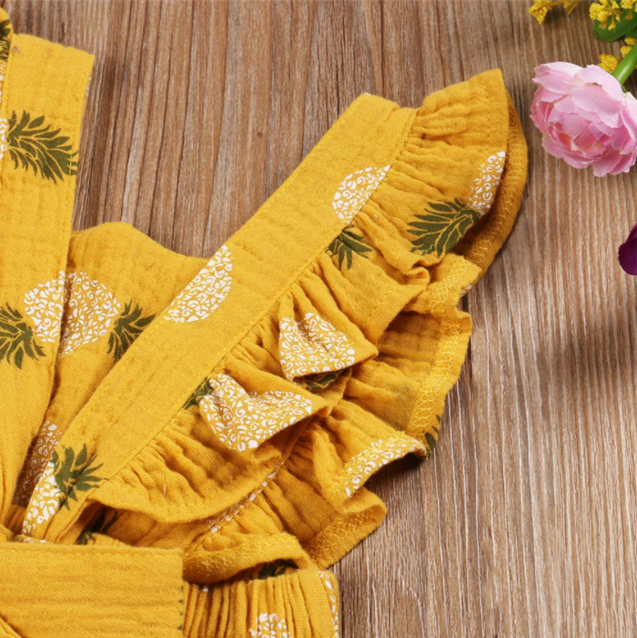 PINEAPPLE Ruffle Romper with Headband