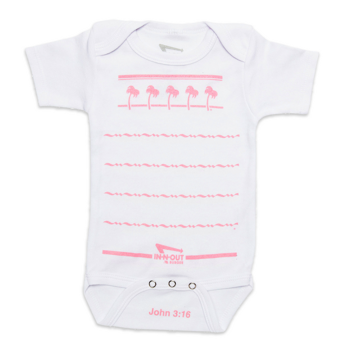 front of PINK DRINK CUP ONESIE