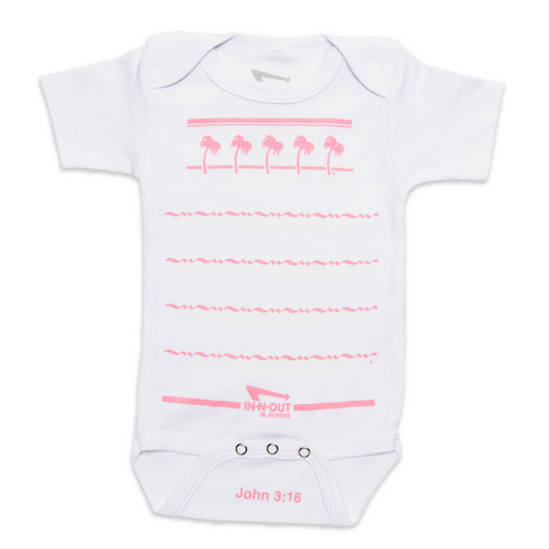 front of PINK DRINK CUP ONESIE
