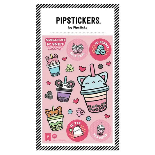 Pipsticks Bubbly Best-Teas Scratch N' Sniff Stickers - Coconut