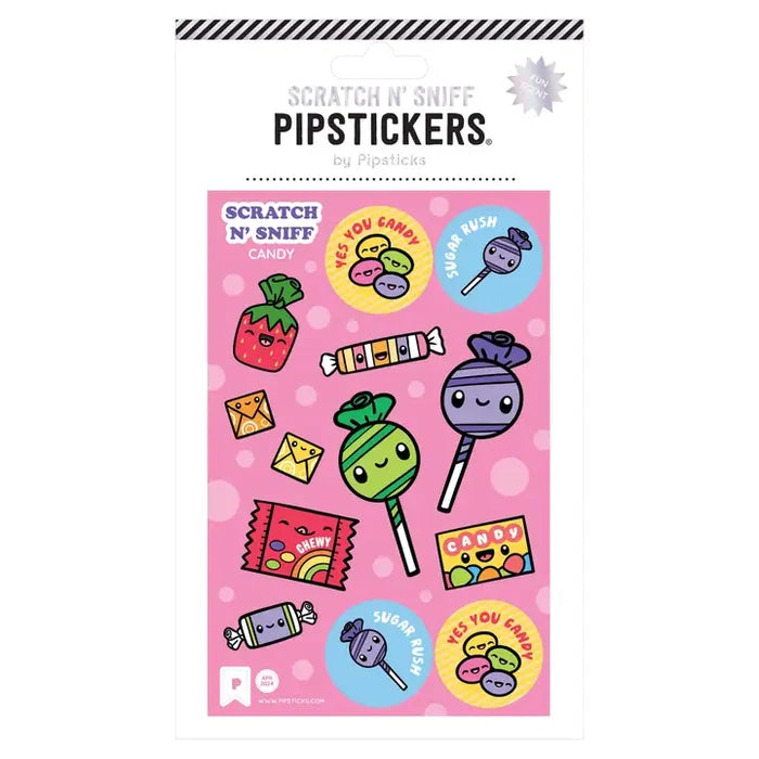Pipsticks Sugar Rush Scratch N' Sniff Stickers - Candy