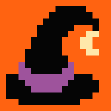 Pixelated Halloween Quilt a Long Block 10 - Hat