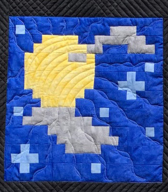 Pixelated Halloween Quilt a Long Block 4 - Full Moon