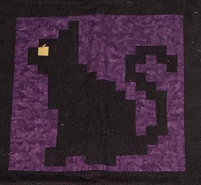 Pixelated Halloween Quilt a Long Block 5 - Cat