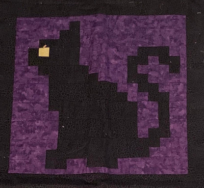 Pixelated Halloween Quilt a Long Block 5 - Cat