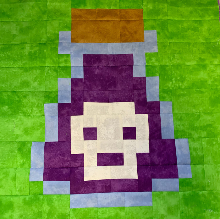 Pixelated Halloween Quilt a Long Block 8 - Poison