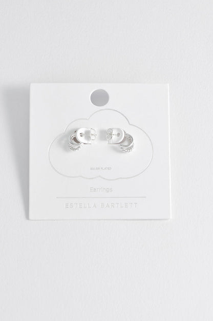 Plain And Twist Double Hoop Earrings