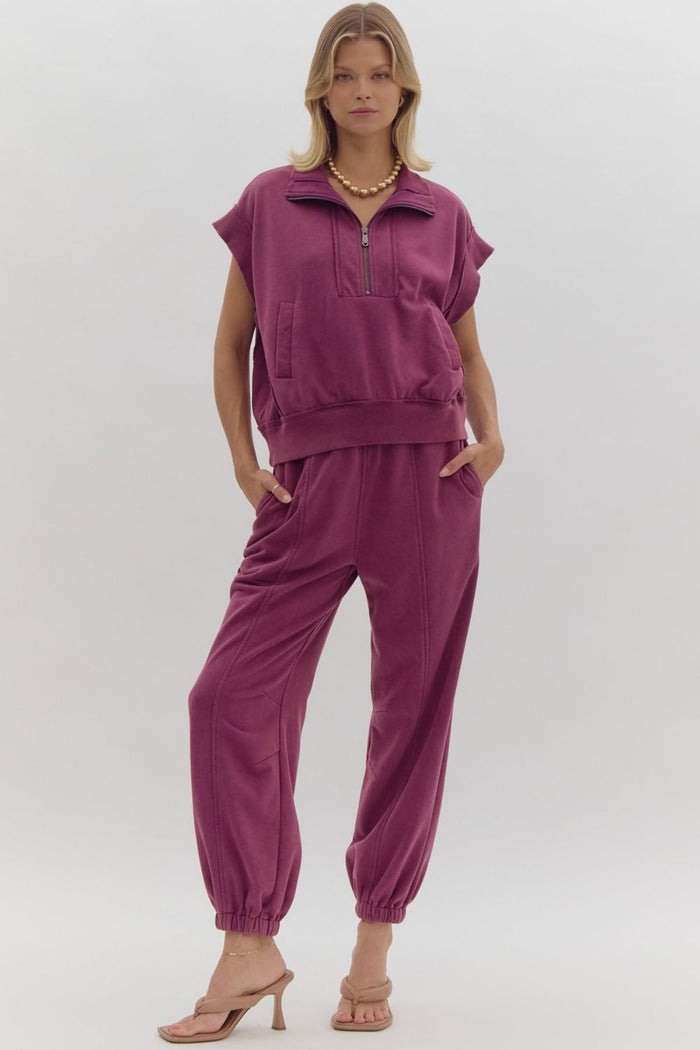 Plum Free Falling Joggers