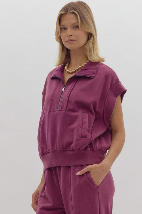 Plum Free Falling Top