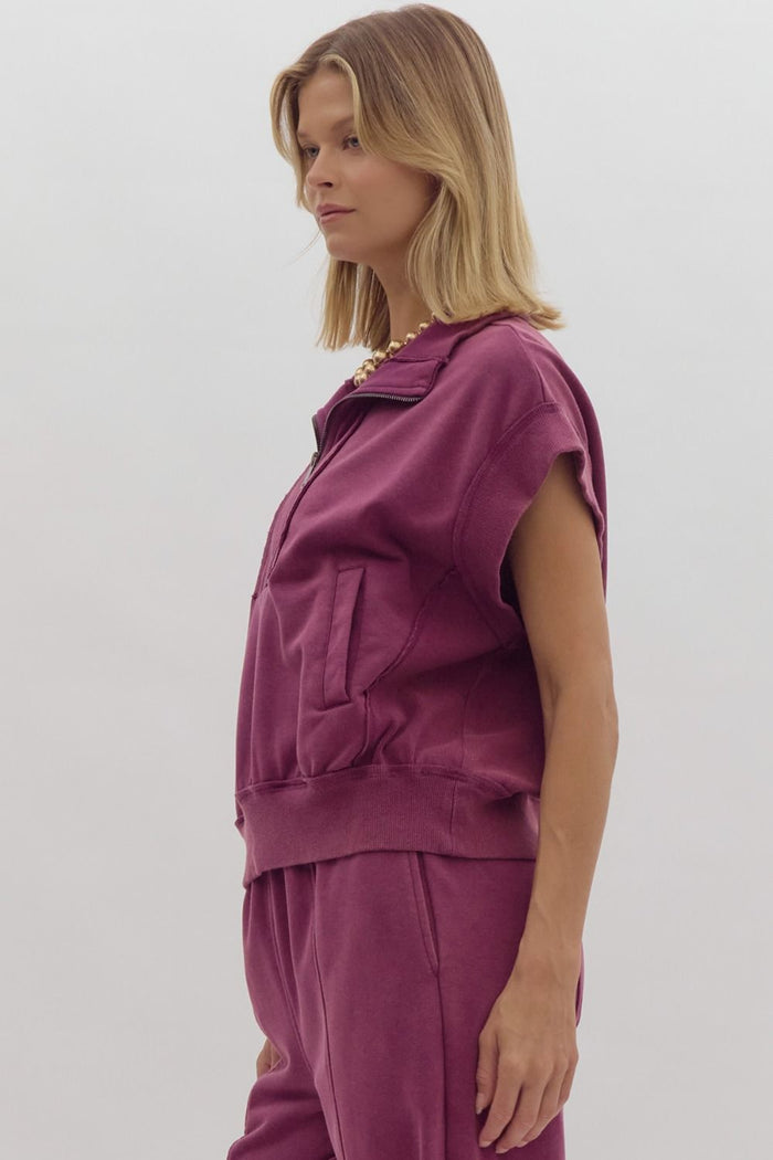 Plum Free Falling Top