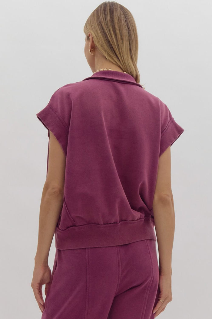 Plum Free Falling Top