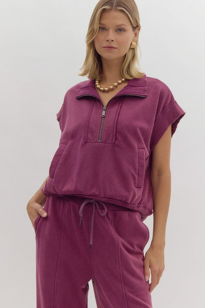 Plum Free Falling Top