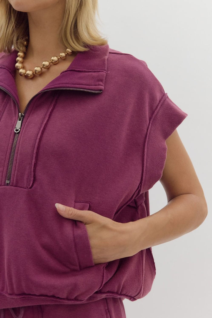 Plum Free Falling Top