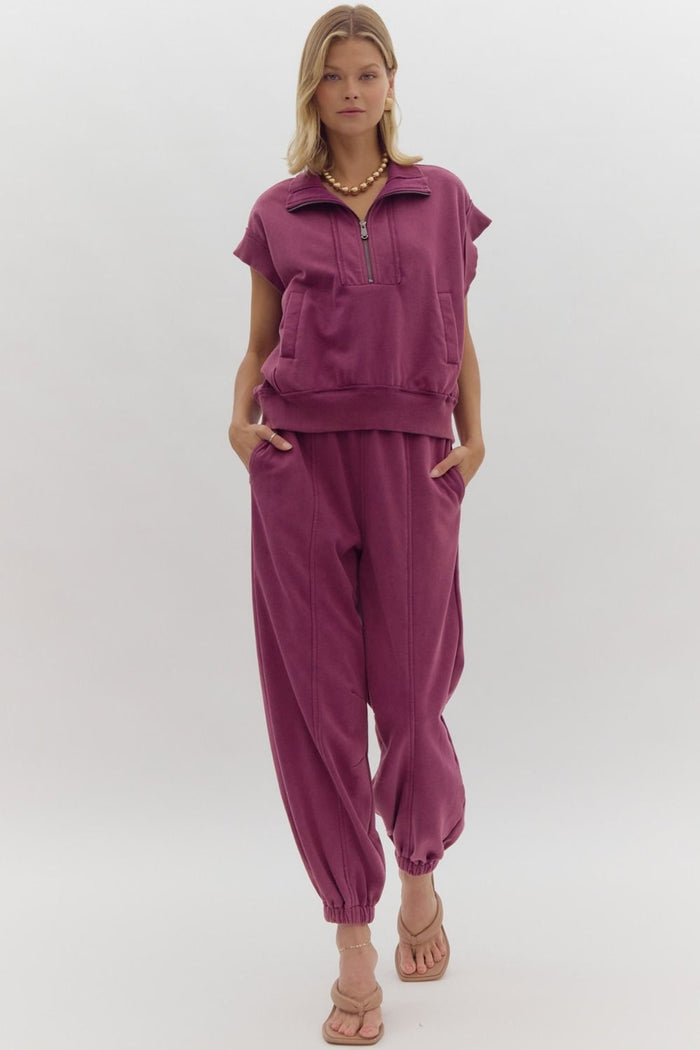 Plum Free Falling Top