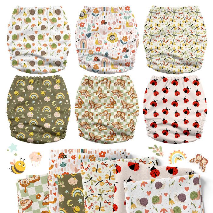 POCKET DIAPER 3.0 WITH INSERTS - 6 PACK(Critter Pals)