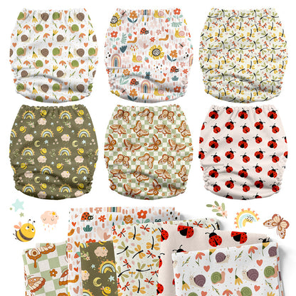 POCKET DIAPER 3.0 WITH INSERTS - 6 PACK(Critter Pals)