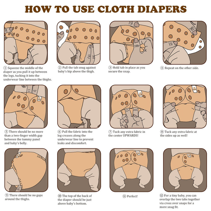 POCKET DIAPER 3.0 WITH INSERTS - 6 PACK(Critter Pals)