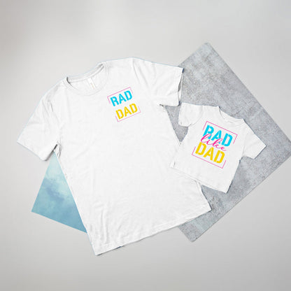 (Pocket Logo) Rad Dad/Rad Like Dad, Father's Day Matching T-shirts.