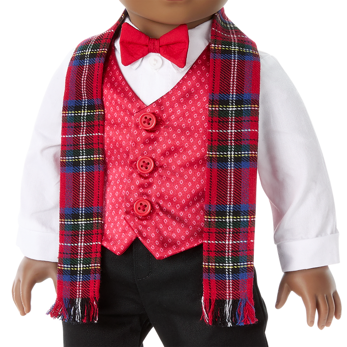 Pop of Plaid Holiday Outfit for 18-inch Dolls