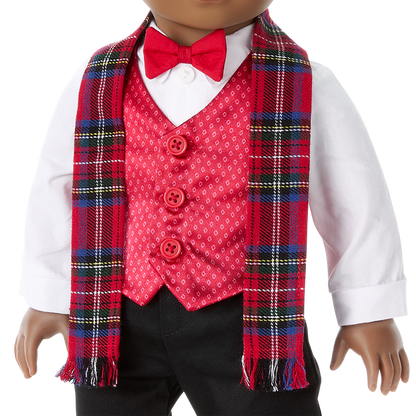 Pop of Plaid Holiday Outfit for 18-inch Dolls