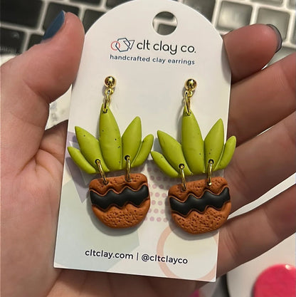 Potted Plant Dangle Earrings