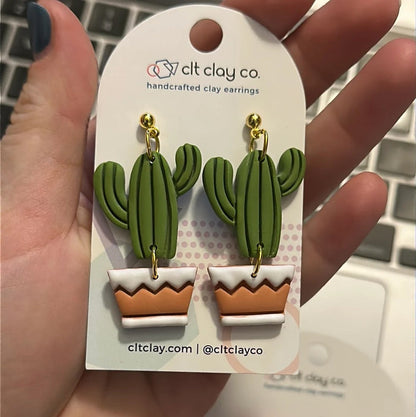 Potted Plant Dangle Earrings