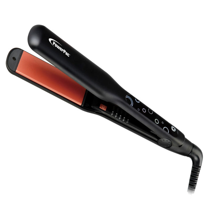 PowerPac Electric Hair Straightener with Quick heat up, 5 Temperature settings & neon indicator (PPH5130A)