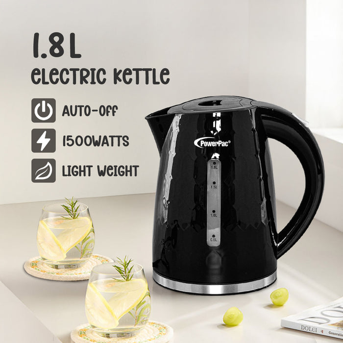 PowerPac Electric Kettle Jug, Cordless Kettle 1.8L (PPJ2010)