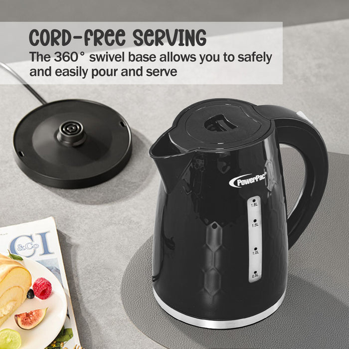PowerPac Electric Kettle Jug, Cordless Kettle 1.8L (PPJ2010)