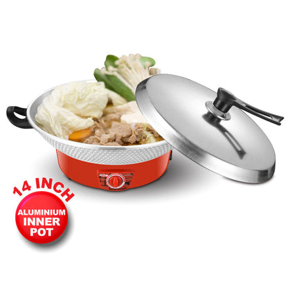 PowerPac Electric Wok, Steamboat, Multi Cooker, Frying Pan 14 Inch (PPEC816)