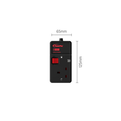 PowerPac Extension Cord, Extension Socket, Power Cord, Power Extension 3 Metre 1 way (PP3881BK)