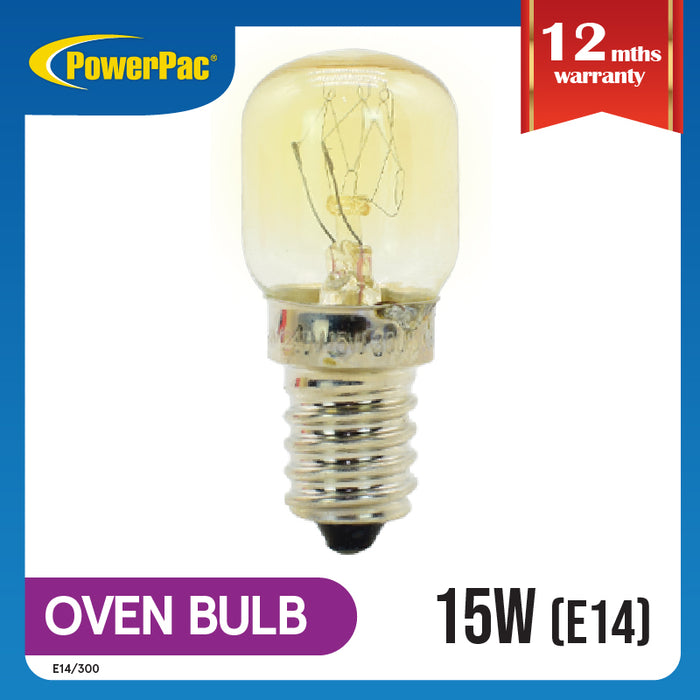 PowerPac Oven bulb 300 degree E14, 15W, Salt lamp bulb (E14/300)