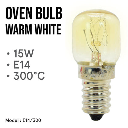 PowerPac Oven bulb 300 degree E14, 15W, Salt lamp bulb (E14/300)