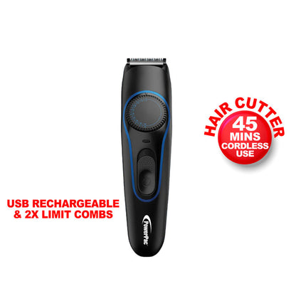 PowerPac Rechargeable Cordless Hair Cutter/Clipper, 20 settings, USB (PP959)