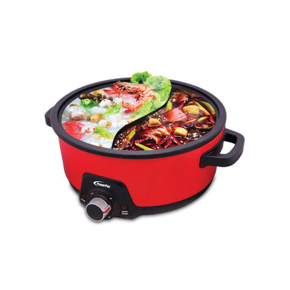 PowerPac Steamboat & Multi Cooker, Hot Pot 5L with Yuanyang Pot (PPMC633)