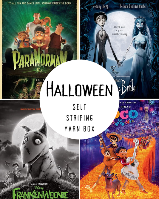 PRE-ORDER - Countdown To Halloween Self Striping Yarn Box - Self Striping Merino Nylon Sock