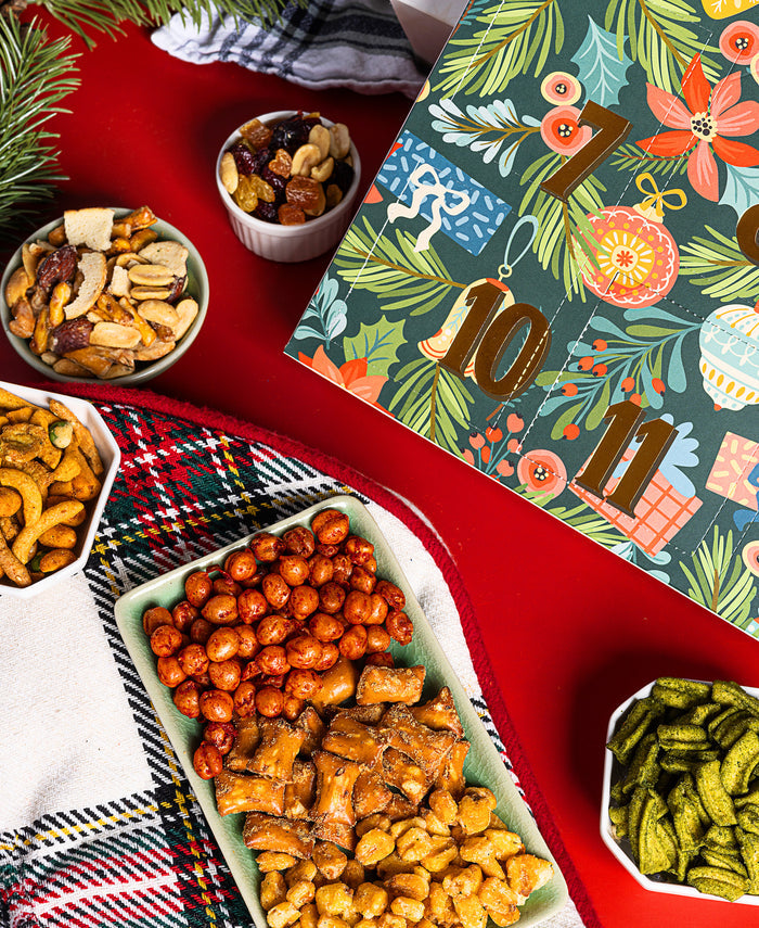 PRE-ORDER EXCLUSIVE 24 Days of Gourmet Nuts & Snacks Collection Premium Holiday Countdown Gift Box