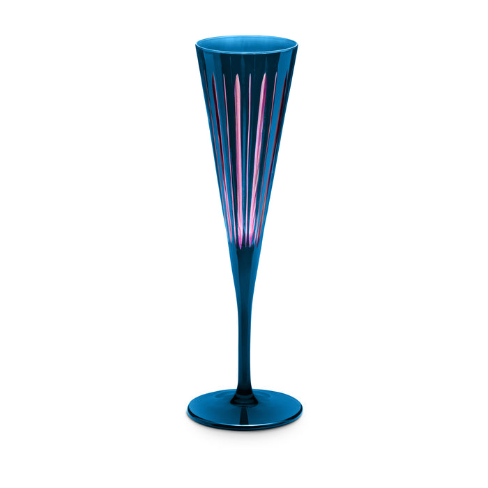 Prism Champagne Flutes - Blue (Set of 4)