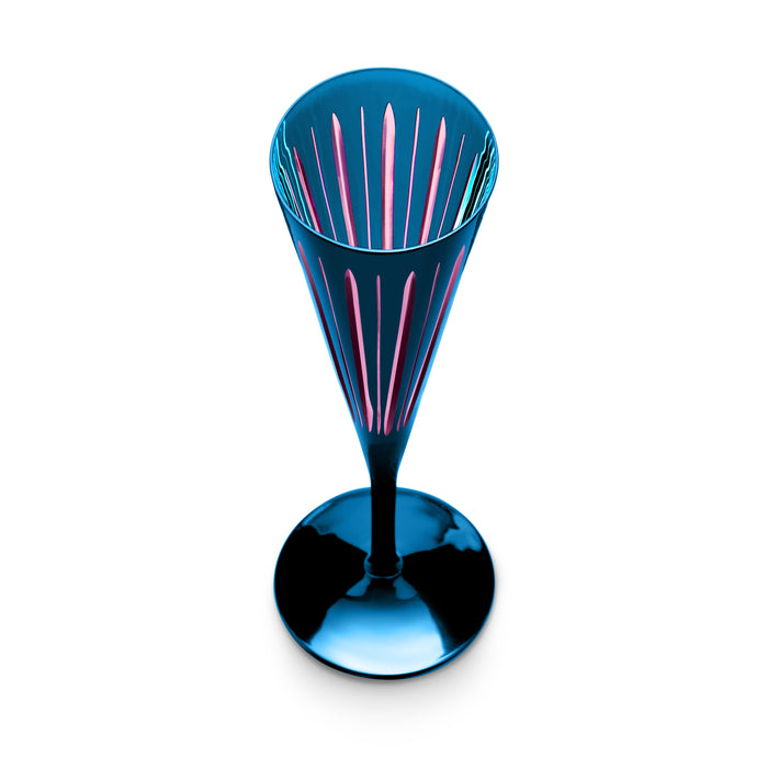 Prism Champagne Flutes - Blue (Set of 4)