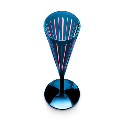 Prism Champagne Flutes - Blue (Set of 4)