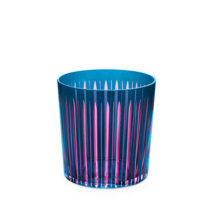 Prism Double Old Fashioned Glasses - Blue (Set of 4)