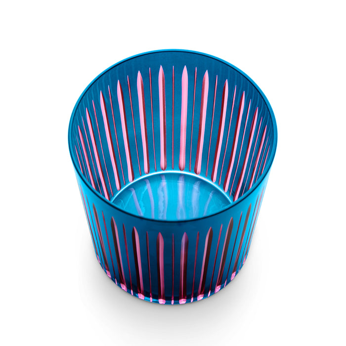 Prism Double Old Fashioned Glasses - Blue (Set of 4)